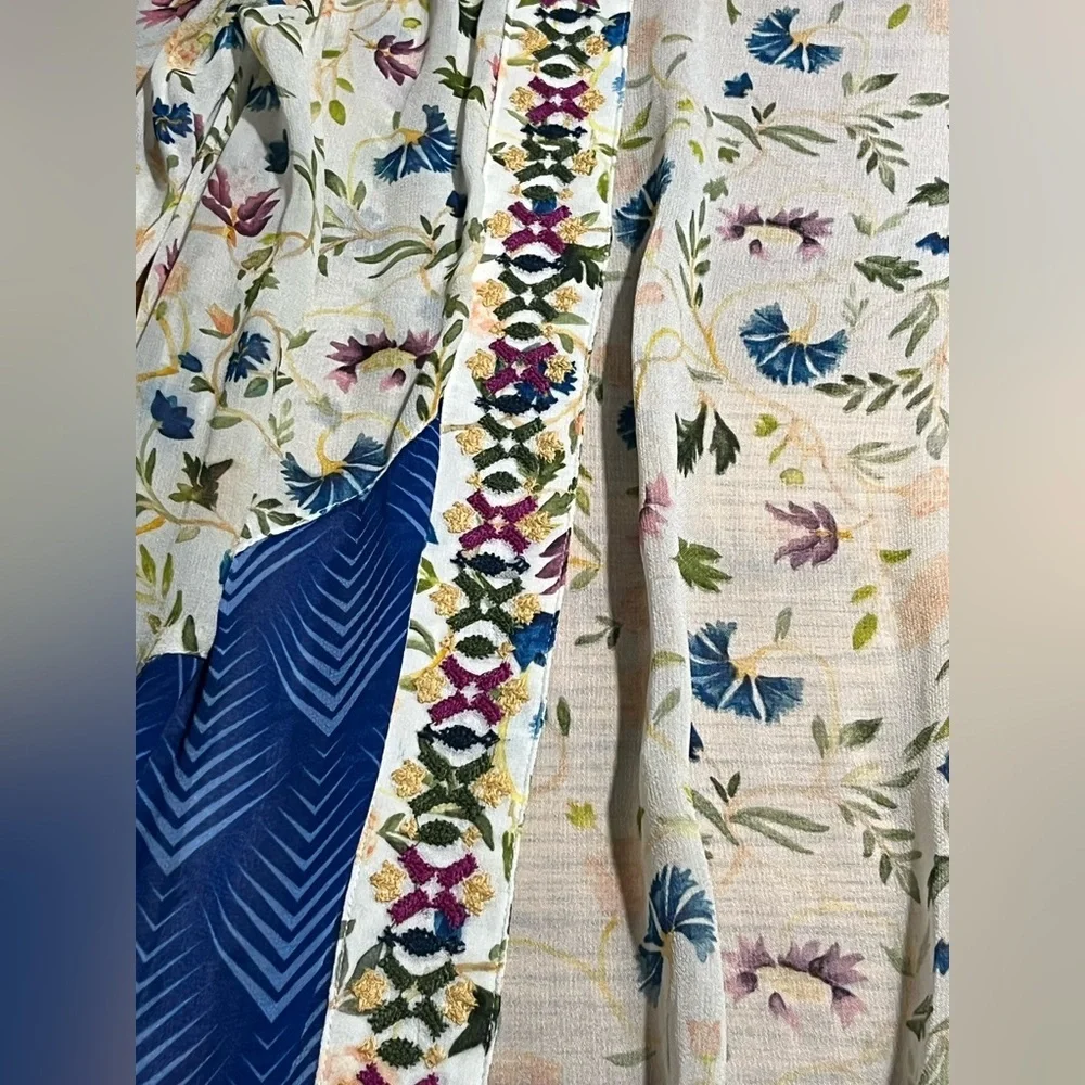 Soft Surroundings Art Nouveau Kimono Topper | Boho Floral | Viscose Size XS